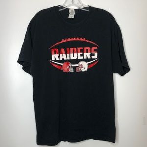 NFL Raiders Tee Top Football Black Red Stretch XL XLARGE